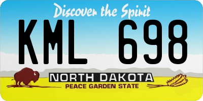 ND license plate KML698