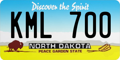 ND license plate KML700