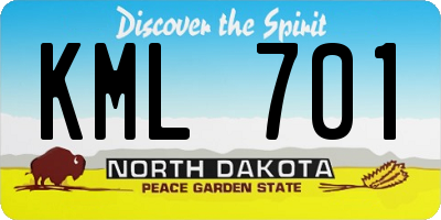 ND license plate KML701