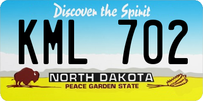 ND license plate KML702