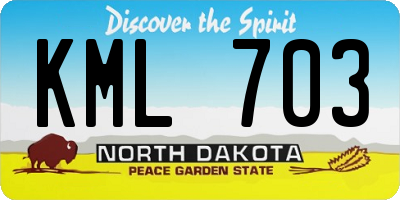 ND license plate KML703