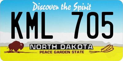 ND license plate KML705