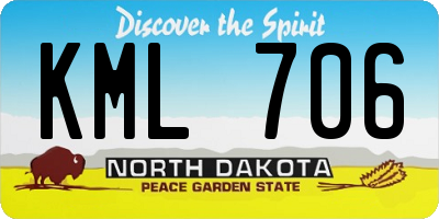ND license plate KML706