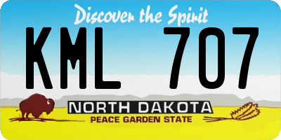ND license plate KML707