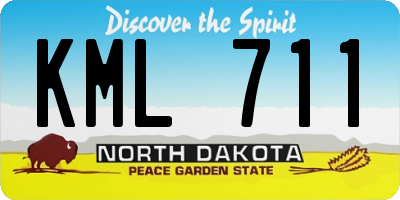 ND license plate KML711