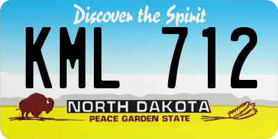 ND license plate KML712