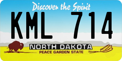 ND license plate KML714