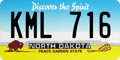 ND license plate KML716