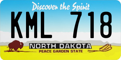 ND license plate KML718