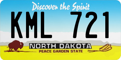 ND license plate KML721