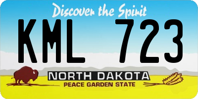 ND license plate KML723