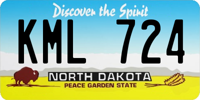 ND license plate KML724