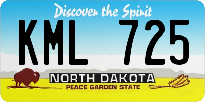 ND license plate KML725