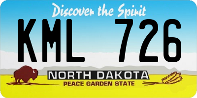 ND license plate KML726