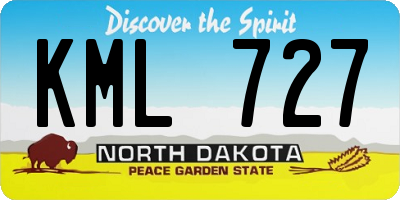 ND license plate KML727