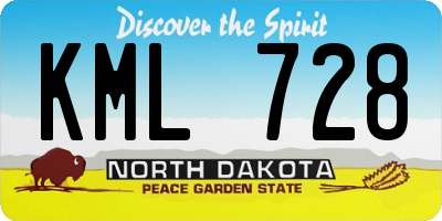 ND license plate KML728