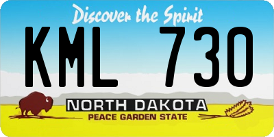ND license plate KML730