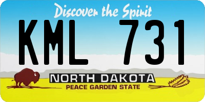 ND license plate KML731