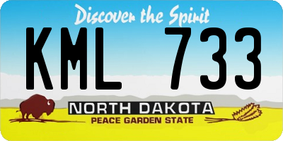ND license plate KML733