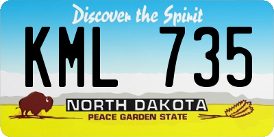 ND license plate KML735