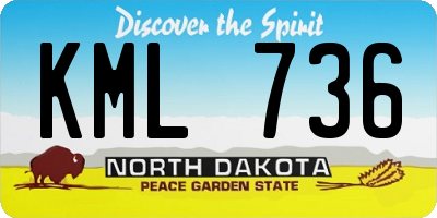 ND license plate KML736