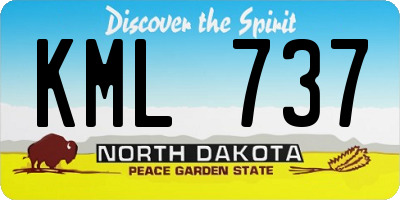 ND license plate KML737