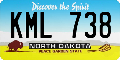 ND license plate KML738
