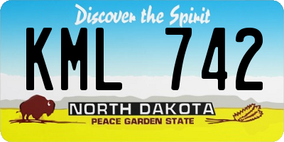 ND license plate KML742
