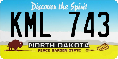 ND license plate KML743