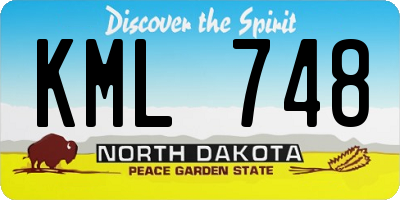 ND license plate KML748
