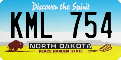 ND license plate KML754