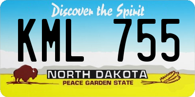 ND license plate KML755