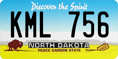 ND license plate KML756