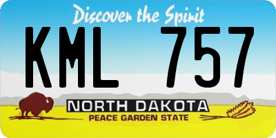 ND license plate KML757