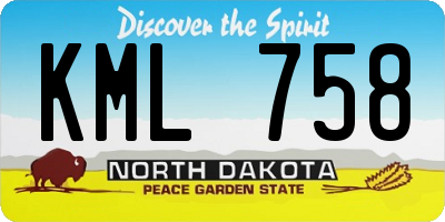 ND license plate KML758