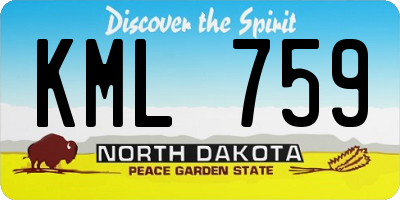 ND license plate KML759
