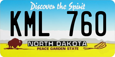 ND license plate KML760