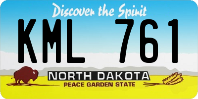 ND license plate KML761