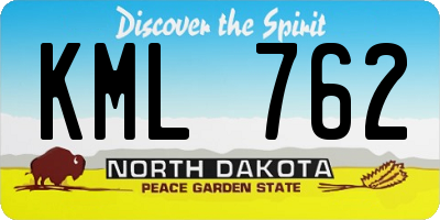 ND license plate KML762