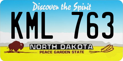 ND license plate KML763