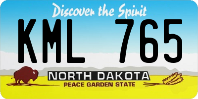 ND license plate KML765