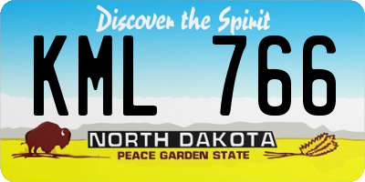 ND license plate KML766