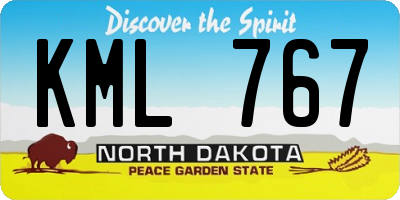 ND license plate KML767