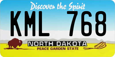 ND license plate KML768