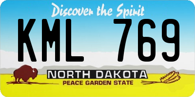 ND license plate KML769
