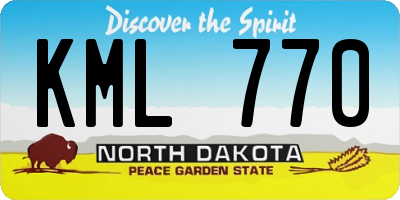 ND license plate KML770