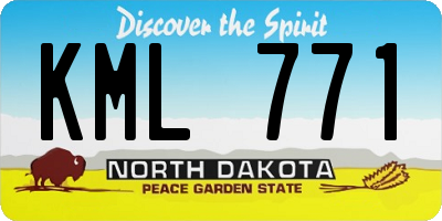 ND license plate KML771