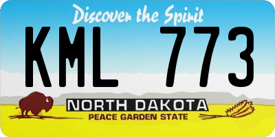 ND license plate KML773