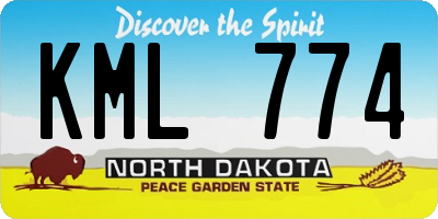 ND license plate KML774