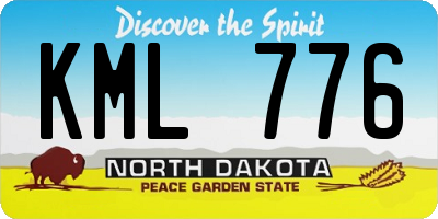 ND license plate KML776